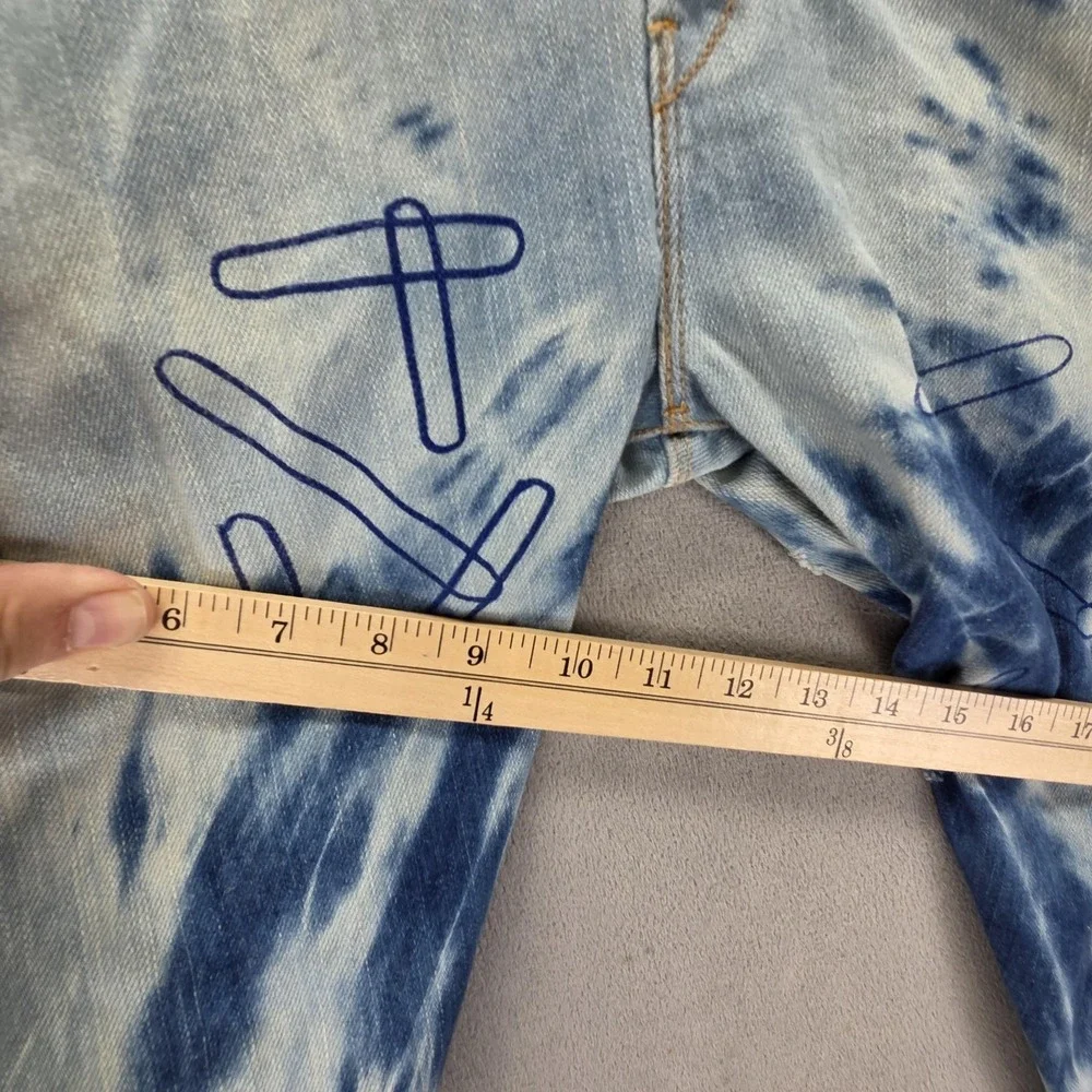 VTG Levis Engineered RED‎ Jeans Mens 30x32 Blue Tie Dye Twisted Y2K Button Fly